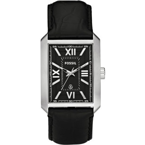 Watch strap Fossil FS4576 Leather Black 24mm
